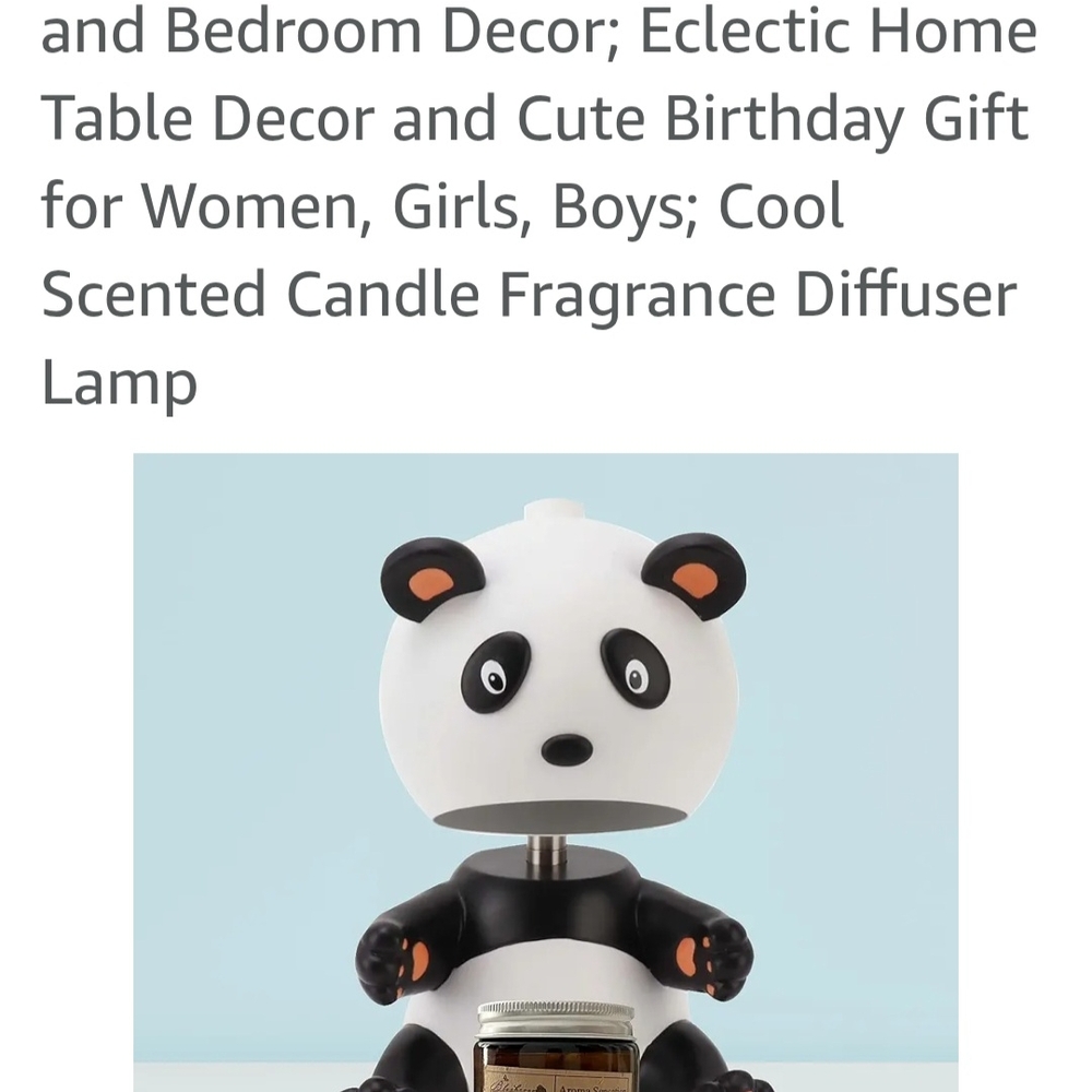 Panda Themed Black and White Fragrance Diffuser Lamp